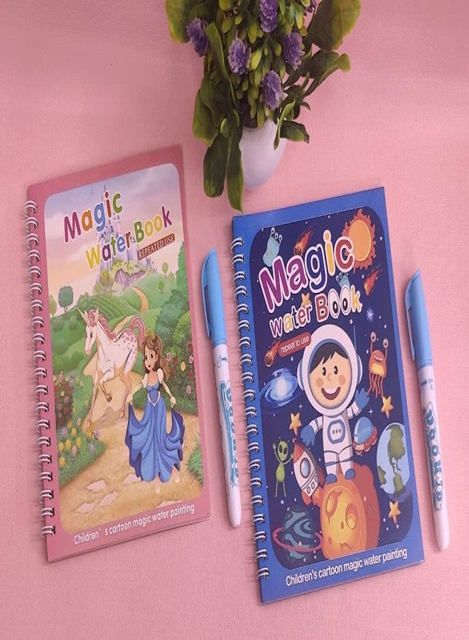 Tera13 TERA 13 (5 Piece Magic Water Cooring Book For Return Gifts Magic Water Coloring Books With Drawing Reusable Water-Reveal Activity Pad,Water Pen For Kids Return Gifts For Kids Birthday Party,30 Pages - Image 2